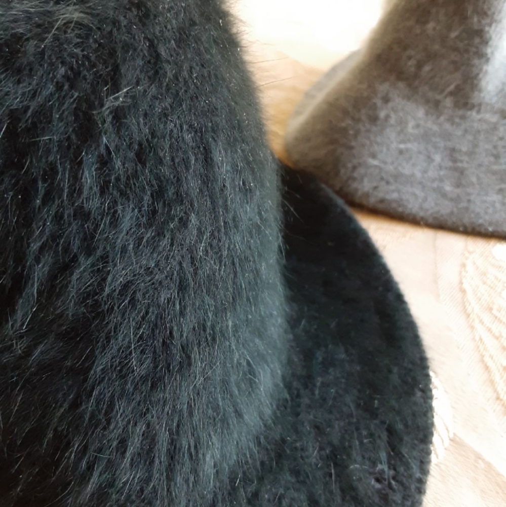 Betmar New York Rabbit Hair Vintage Style Hats Black and Grey